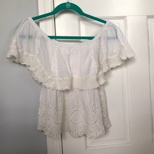 Off the shoulder cream top - lace